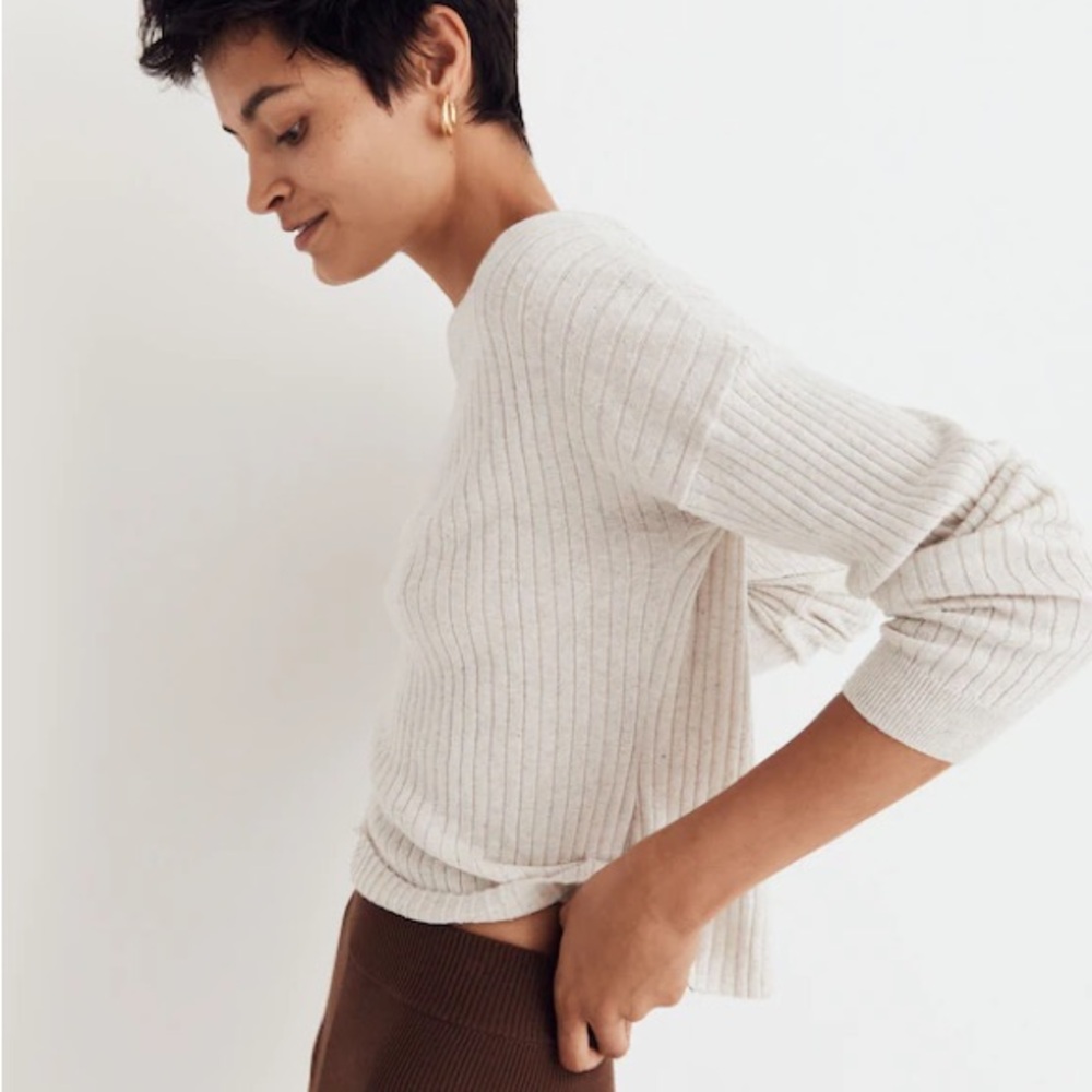 Madewell Crop Pullover Ivory Sweater